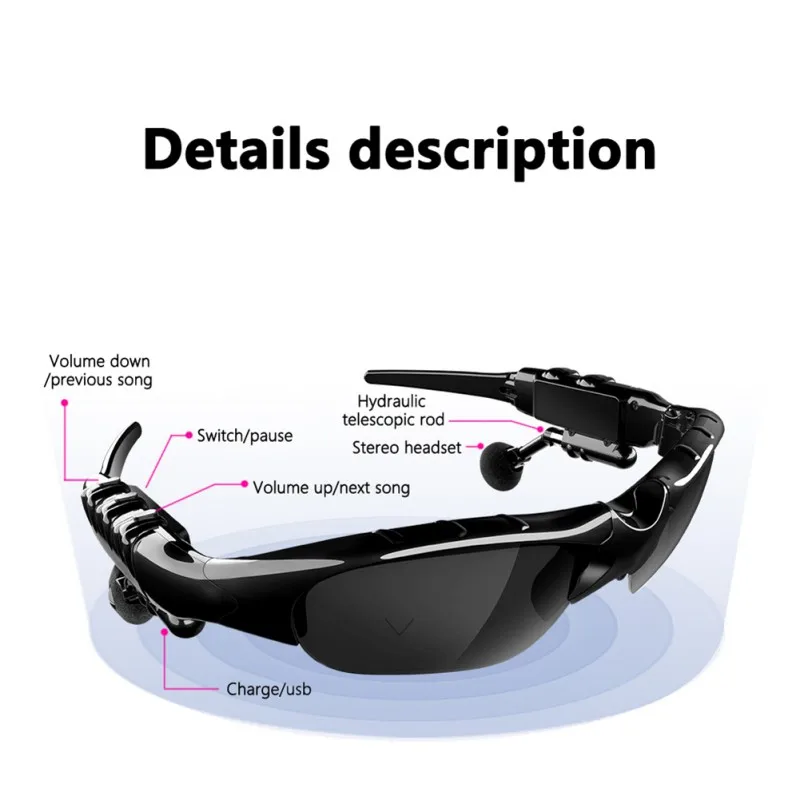 ZL Sport Stereo Wireless Bluetooth 5.0 Headset Telephone Driving Polarized Sunglasses/mp3 Riding Glasses HD Polarized Lenses 
ZL Sport Stereo Wireless Bluetooth 5.0 Headset Telephone Driving Polarized Sunglasses/mp3 Riding Glasses HD Polarized Lenses