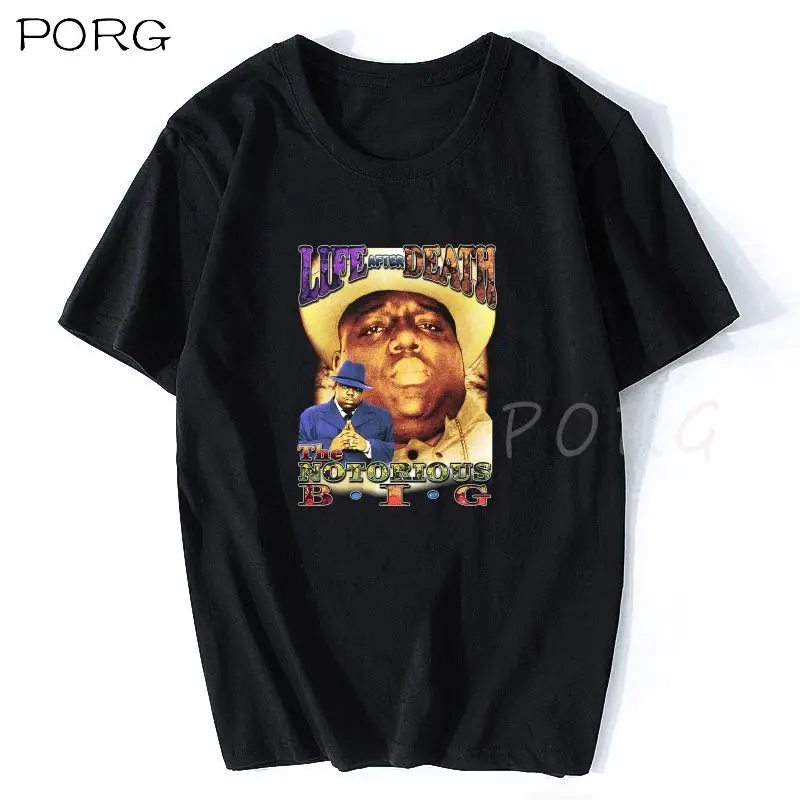 Известный B.I.G. Черная Мужская футболка Biggie Smalls в стиле хип-хоп новые хлопковые