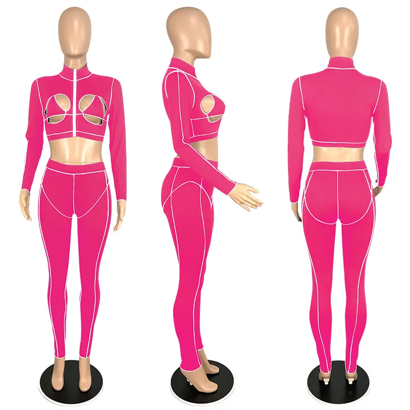 Chiclover Two Piece Set 2 Piece Outfits for Women Pants and Top Sexy Hollow Out Stripe Tracksuit Party Outfit Playsuit Wholesale
Chiclover Two Piece Set 2 Piece Outfits for Women Pants and Top Sexy Hollow Out Stripe Tracksuit Party Outfit Playsuit Wholesale