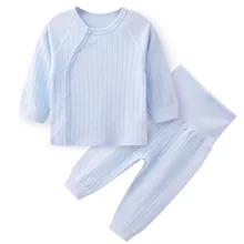 Baby Boys Girls Suit Clothes Newborn Boneles Outfit Set Cotton Long Sleeve Tops+Pants Soft High Waist Guard Belly 2PC 0-24Months