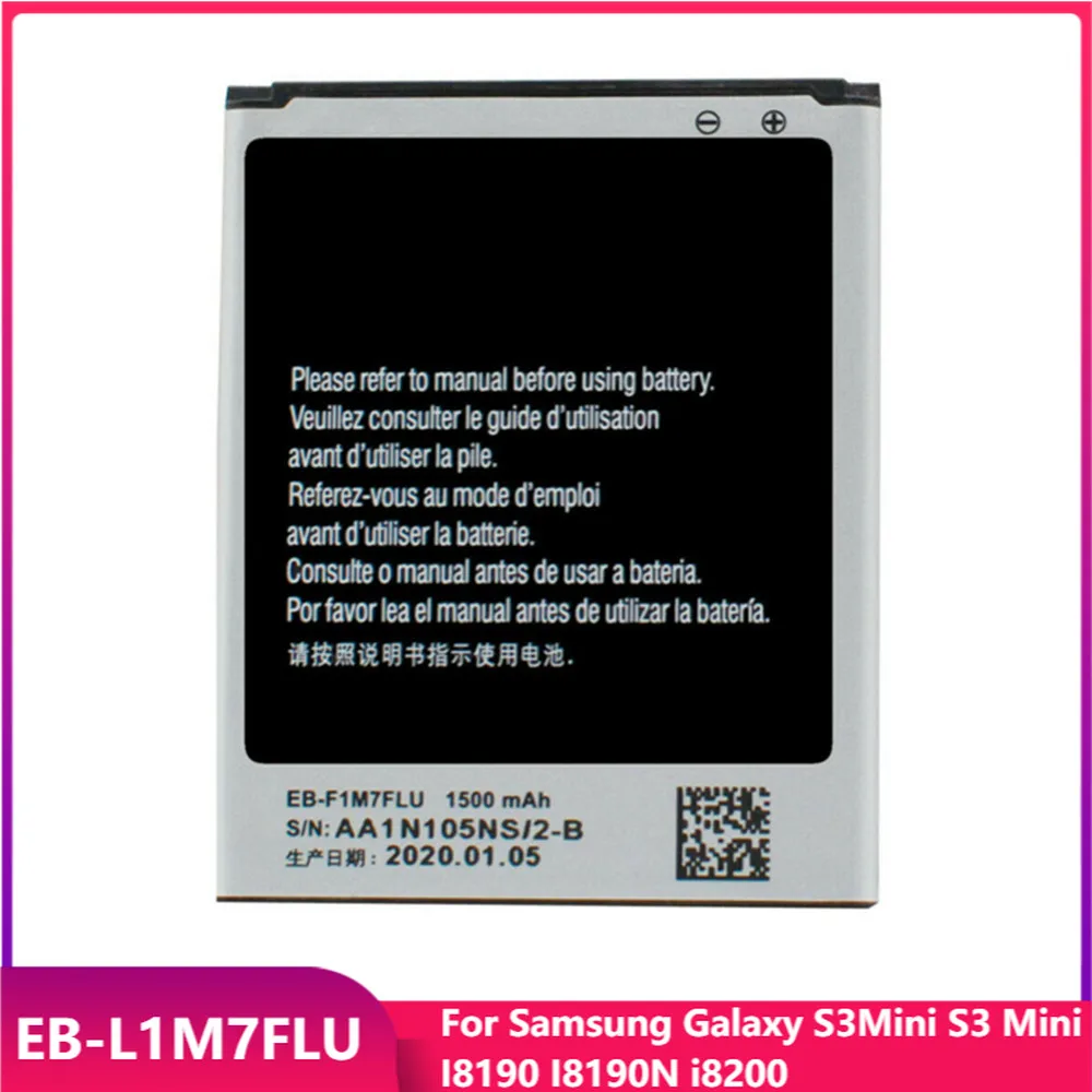

Original Phone Battery EB-L1M7FLU For Samsung Galaxy S3Mini S3 Mini I8190 I8190N i8200 Replacement Rechargeable Battery 1500mAh