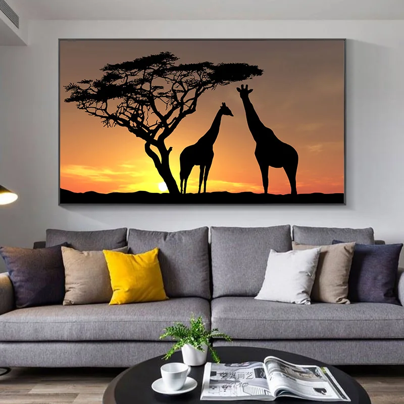 Modern Poster Beautiful Sunset Giraffe Landscape Canvas Painting For Living Room Animal Beauty Art Picture Print Home Decor
Modern Poster Beautiful Sunset Giraffe Landscape Canvas Painting For Living Room Animal Beauty Art Picture Print Home Decor
