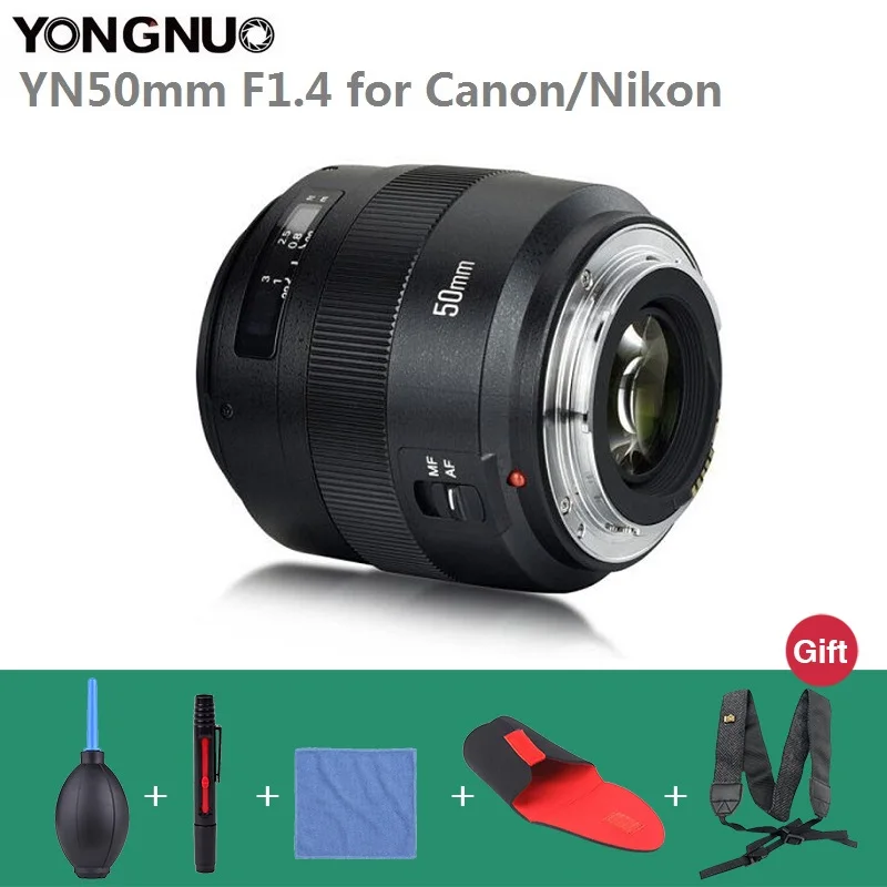 Объектив YONGNUO YN50mm F1.4 стандартный объектив с большой апертурой и автофокусом для