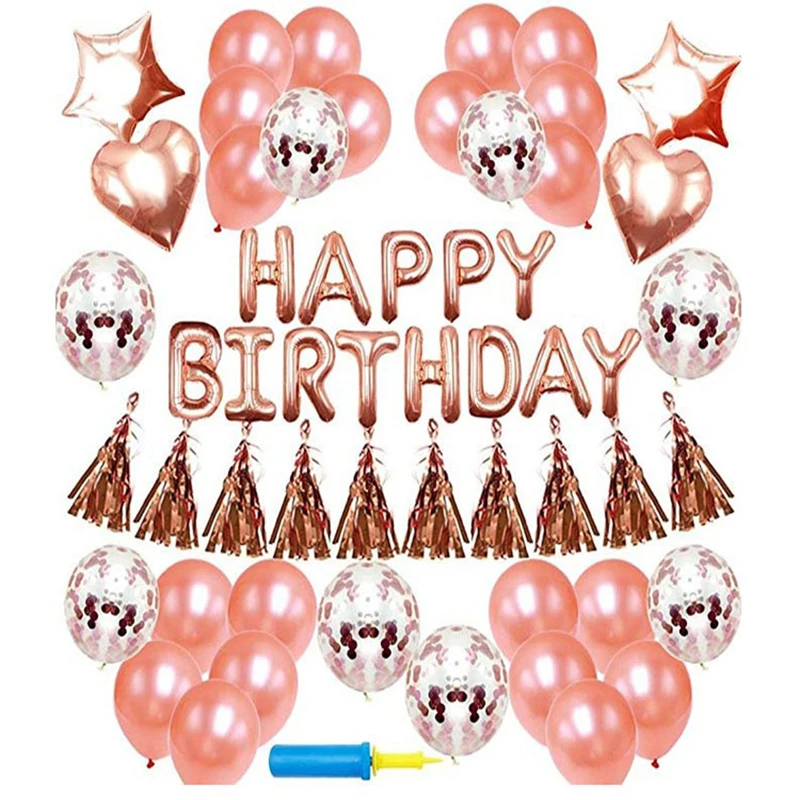 48 Pieces / Set Rose Gold Birthday Party Supplies Balloon Set Happy Birthday Party Decoration Photo Background Baby Shower
48 Pieces / Set Rose Gold Birthday Party Supplies Balloon Set Happy Birthday Party Decoration Photo Background Baby Shower