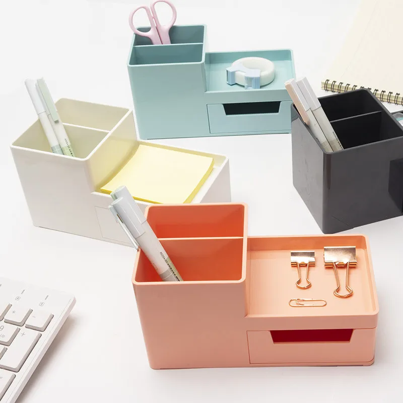 Multifunction Plastic Pen Holder Desktop Storage Box stationery organizer with drawer office accessories School supplies
Multifunction Plastic Pen Holder Desktop Storage Box stationery organizer with drawer office accessories School supplies