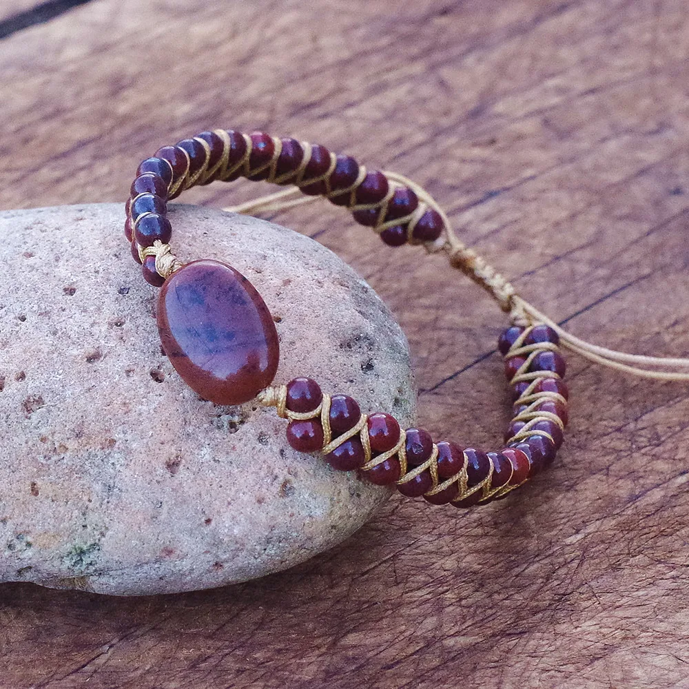 Браслет ручной работы из натурального сафлона браслет с подвеской камня