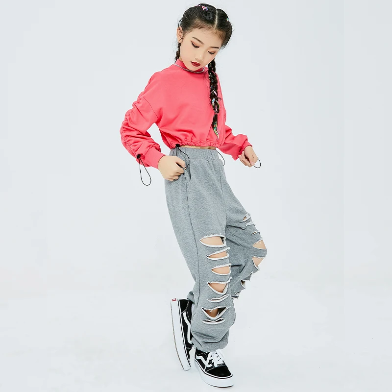 Children Street Dance Clothes Hip Hop Practice Girls Loose Sweatshirt Hole Pants Jazz Training Outfit Stage Rave Wear DNV14025
Children Street Dance Clothes Hip Hop Practice Girls Loose Sweatshirt Hole Pants Jazz Training Outfit Stage Rave Wear DNV14025