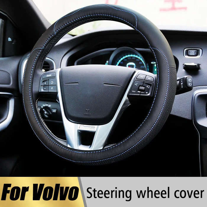 Кожаный чехол рулевого колеса автомобиля для Volvo S60 XC60 XC90 S80 V70 V40 S40 V50 V60 XC70 авто