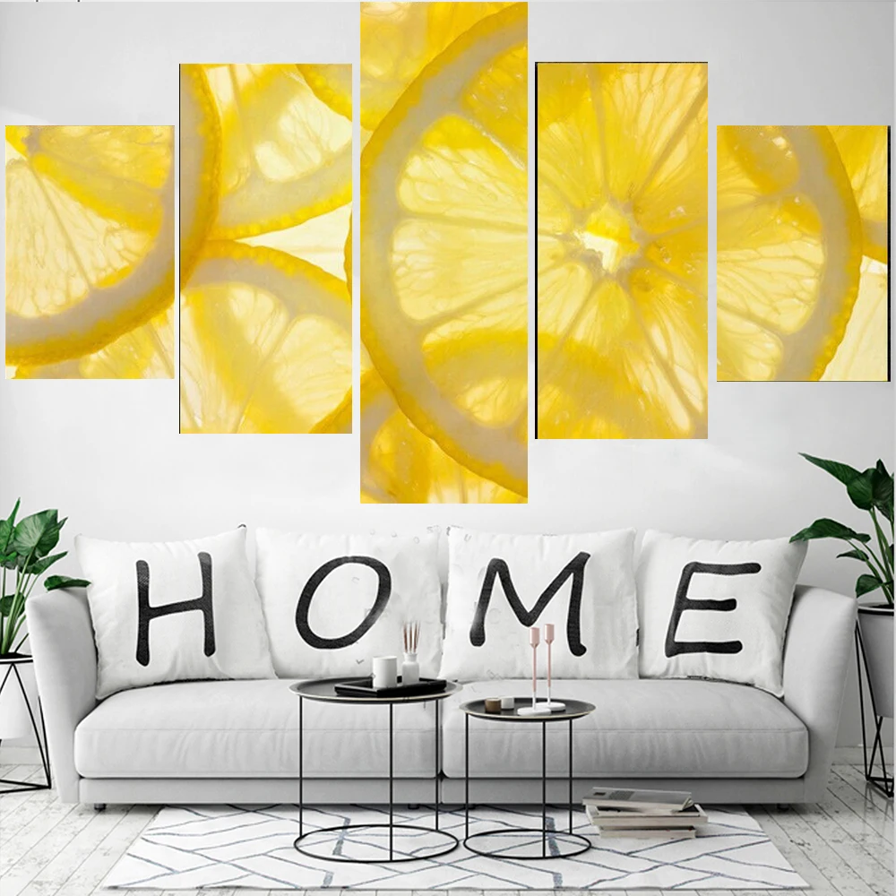 5 Pieces Wall Art Canvas Painting Lemon and Orange Poster Modern Living Room Bedroom Home Decoration Framework Pictures Modular
5 Pieces Wall Art Canvas Painting Lemon and Orange Poster Modern Living Room Bedroom Home Decoration Framework Pictures Modular
