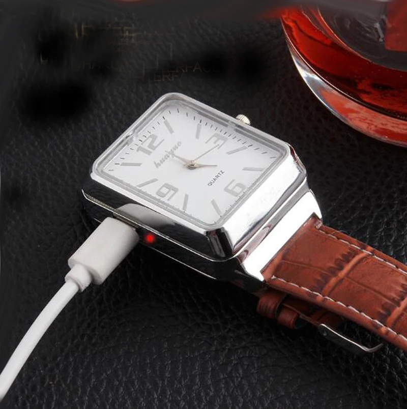 Часы наручные мужские кварцевые с USB-подзарядкой модные ветрозащитные