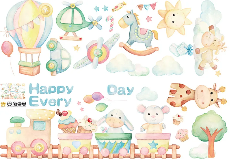 Cartoon Animal Paradise Wall Stickers Children's Room Bedroom Decor Wall Decals Aesthetic Nursery Mural Removable Wallpaper PVC
Cartoon Animal Paradise Wall Stickers Children's Room Bedroom Decor Wall Decals Aesthetic Nursery Mural Removable Wallpaper PVC