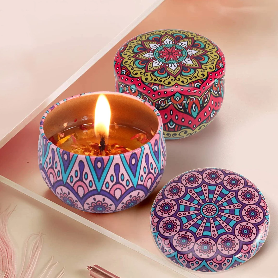 A Popular Romantic Candle Jar, A Home Ornament, A Candy, Biscuit Box, A Tin Box, A Storage Box For Candles
A Popular Romantic Candle Jar, A Home Ornament, A Candy, Biscuit Box, A Tin Box, A Storage Box For Candles