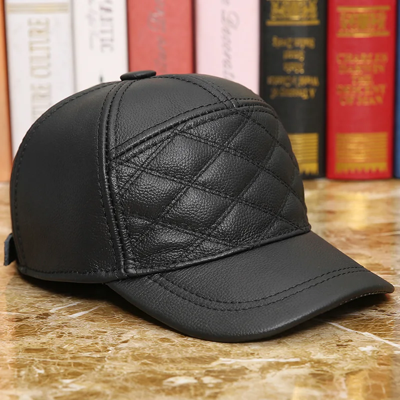 Fur 100% Genuine Leather hat factory fall and winter warm quilted leather cap embroidery, cowhide earmuffs baseball cap
Fur 100% Genuine Leather hat factory fall and winter warm quilted leather cap embroidery, cowhide earmuffs baseball cap