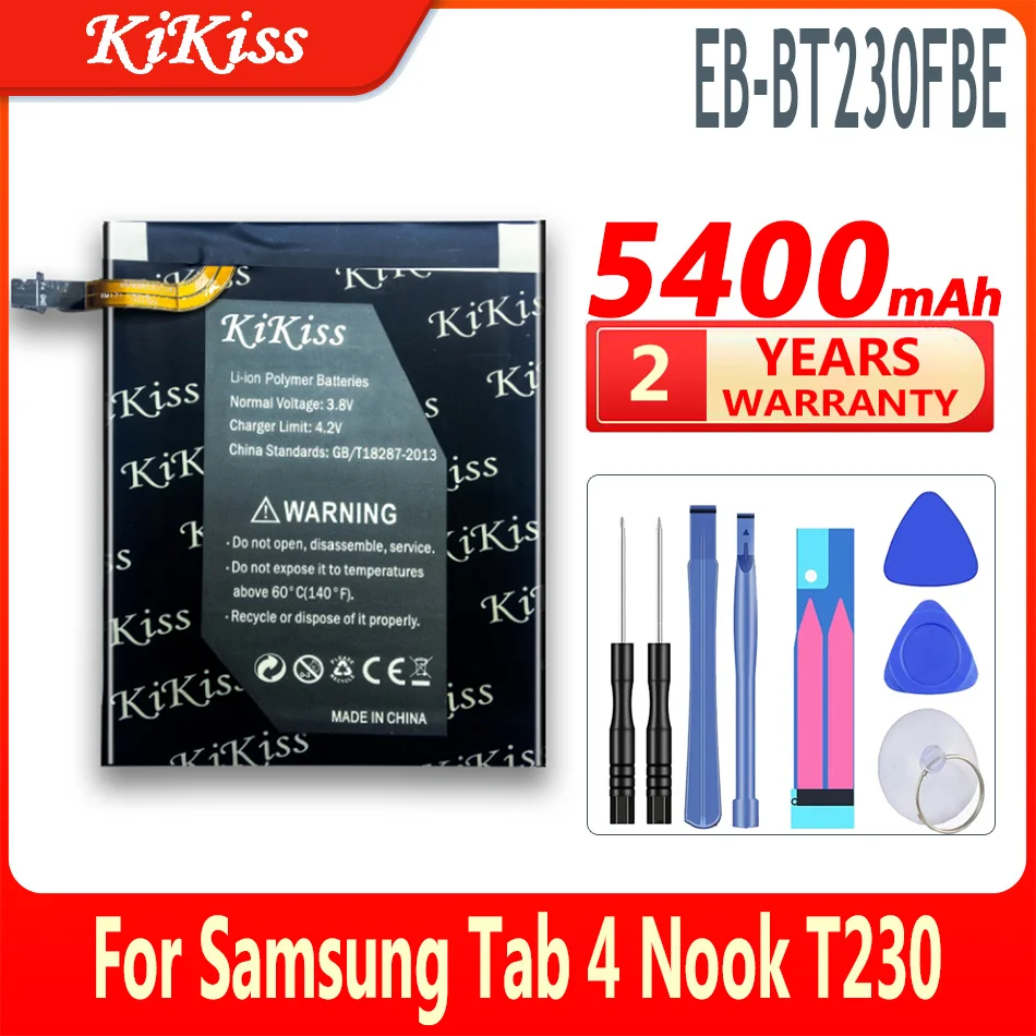 

KiKiss 5400mAh Battery For Samsung GALAXY Tab 4 Nook 7.0 T230 T231 T235 SM-T230 SM-T231 SM-T235 Tablet Batery EB-BT230FBE