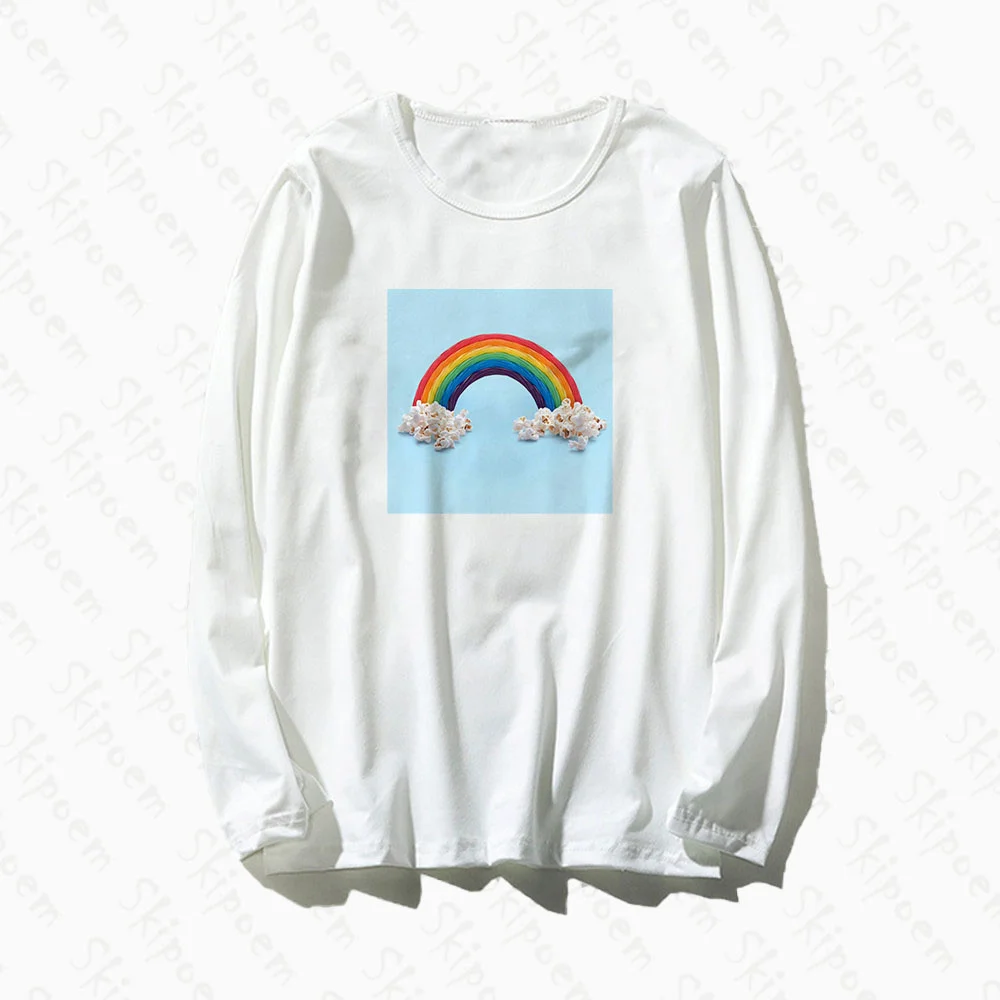 Футболка женская Simplee, с длинным рукавом, Радуга с попкорном, винтажная, размера плюс
Футболка женская Simplee, с длинным рукавом, Радуга с попкорном, винтажная, размера плюс