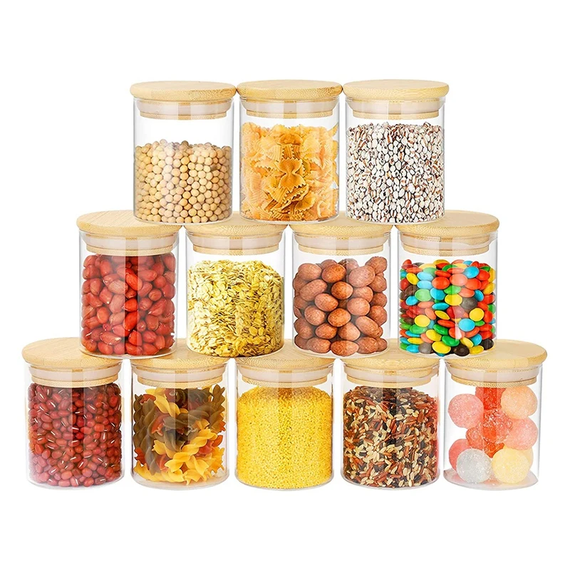 Storage Jars Set, Food Storage Containers Glass Jars with Bamboo Lids, Clear Canister Jar for Home Kitchen, Spice Jars
Storage Jars Set, Food Storage Containers Glass Jars with Bamboo Lids, Clear Canister Jar for Home Kitchen, Spice Jars