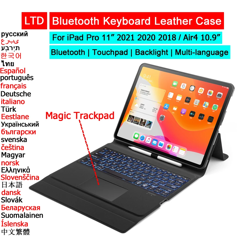 Bluetooth Magic Keyboard Mouse Case For iPad Pro 11 2021 2020 2018 Air 4 10.9 10.2 Tablet Case Trackpad Russian Arabic Keyboard
Bluetooth Magic Keyboard Mouse Case For iPad Pro 11 2021 2020 2018 Air 4 10.9 10.2 Tablet Case Trackpad Russian Arabic Keyboard
