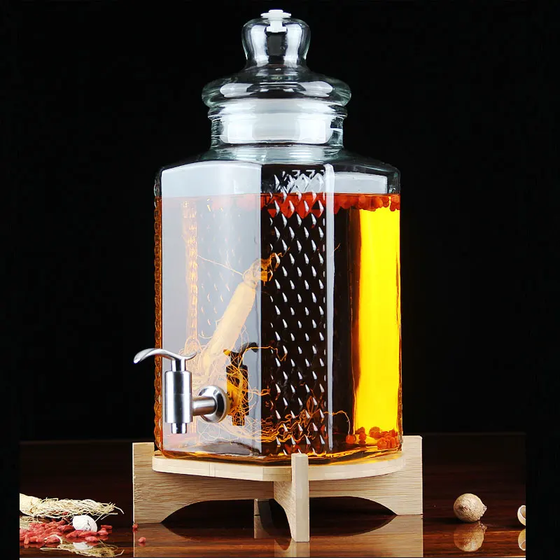 Sealing Lead-free Glass Jar With Tap Wine Bottle Juice Cans With Faucet Sparkling Wolfberry Goji Fruit Wine Bottles 5L/10L
Sealing Lead-free Glass Jar With Tap Wine Bottle Juice Cans With Faucet Sparkling Wolfberry Goji Fruit Wine Bottles 5L/10L