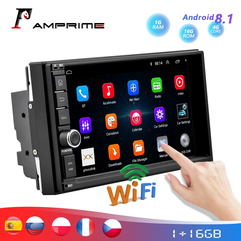 Автомобильный мультимедийный плеер AMPrime 2 Din 7 " Android GPS навигация Bluetooth сенсорный