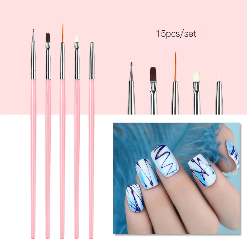 15PCS/Set Brush Nail Art Nail Cleaning UV Nail Accessories Liner Acrylic Builder Flat Crystal Painting Drawing
15PCS/Set Brush Nail Art Nail Cleaning UV Nail Accessories Liner Acrylic Builder Flat Crystal Painting Drawing
