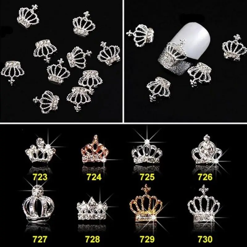 10pcs/Lot 3D Crown Nail Art Jewelry Silver & Gold Crown Shape Nail Jewelry Shining Crystal Rhinestones Nail Jewelry Accessories
10pcs/Lot 3D Crown Nail Art Jewelry Silver & Gold Crown Shape Nail Jewelry Shining Crystal Rhinestones Nail Jewelry Accessories