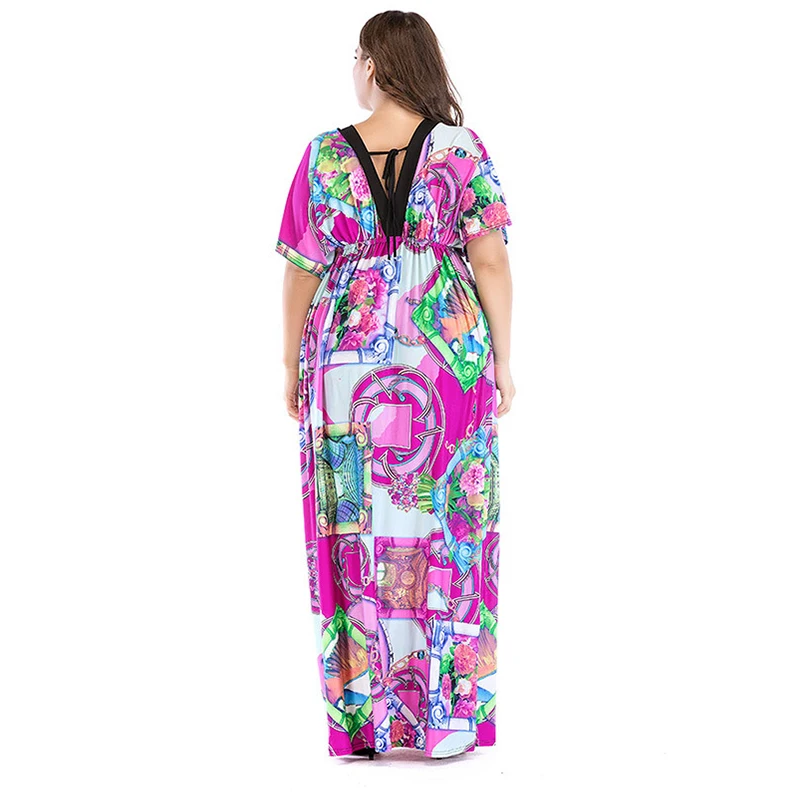 2020 New Butterfly Sleeve Waist Waist Was Thin and Plus Size Women's Beach Summer Bohemian Dress Elegant Fashion Ladies Clothing
2020 New Butterfly Sleeve Waist Waist Was Thin and Plus Size Women's Beach Summer Bohemian Dress Elegant Fashion Ladies Clothing