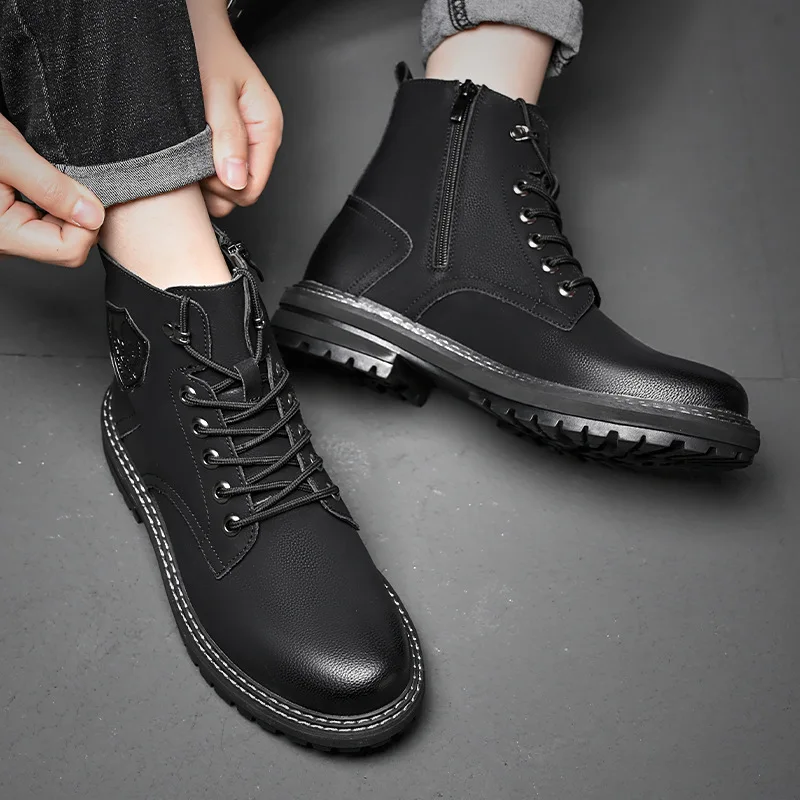 2021 New Fashion Winter Boots Men's High-top Cotton Shoes British Style Korean Fashion Black Mid-top Locomotive Tooling Boots
2021 New Fashion Winter Boots Men's High-top Cotton Shoes British Style Korean Fashion Black Mid-top Locomotive Tooling Boots