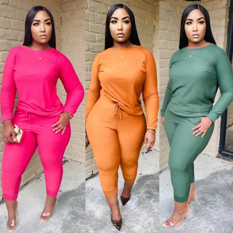 Hirigin 2020 Plus Size Wear Women Solid Color Set Long Sleeve Tee Tops Long Pants Suit Sweat Suit Tracksuit Female Outfit
Hirigin 2020 Plus Size Wear Women Solid Color Set Long Sleeve Tee Tops Long Pants Suit Sweat Suit Tracksuit Female Outfit