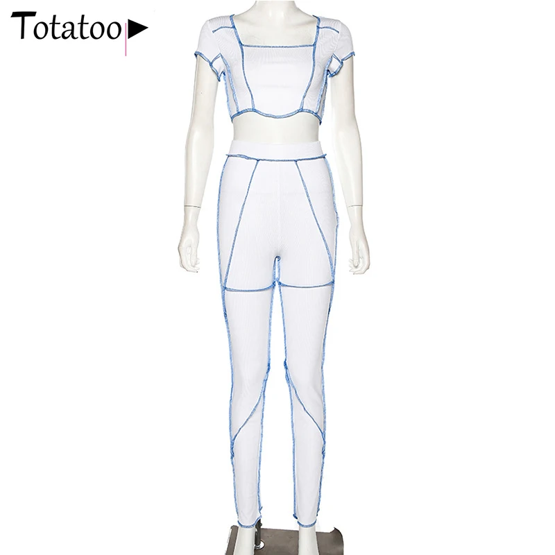 Totatoop Fashion Striped Patchwork Knitted Women Tracksuit Short Sleeve Crop Top And Skinny Legging Two Piece Set Sporty Outfits
Totatoop Fashion Striped Patchwork Knitted Women Tracksuit Short Sleeve Crop Top And Skinny Legging Two Piece Set Sporty Outfits