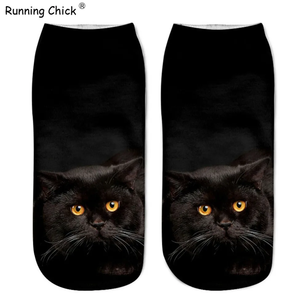 

Running Chick Fashion Socks Print Cat Animal Black Cn(origin) Polyester STANDARD