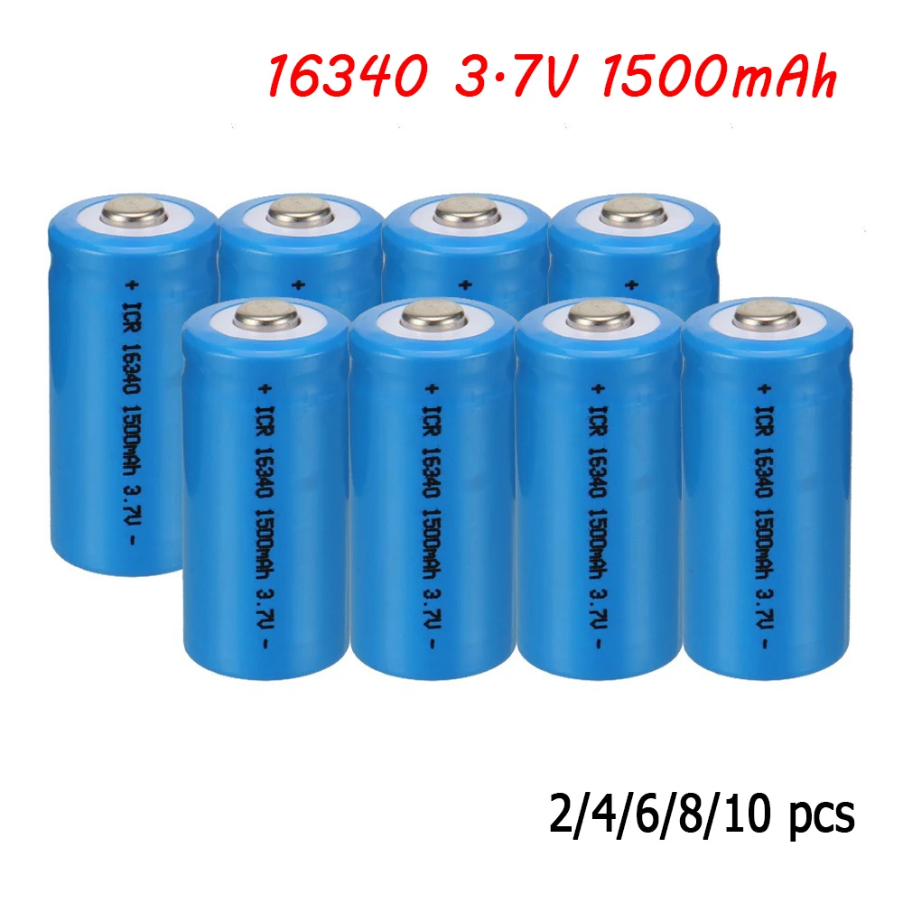 

1500mAh 3.7V 16340 Rechargeable Batteries CR123A Battery LED Flashlight Travel Wall Charger For 16340 CR123A Li-ion Battery