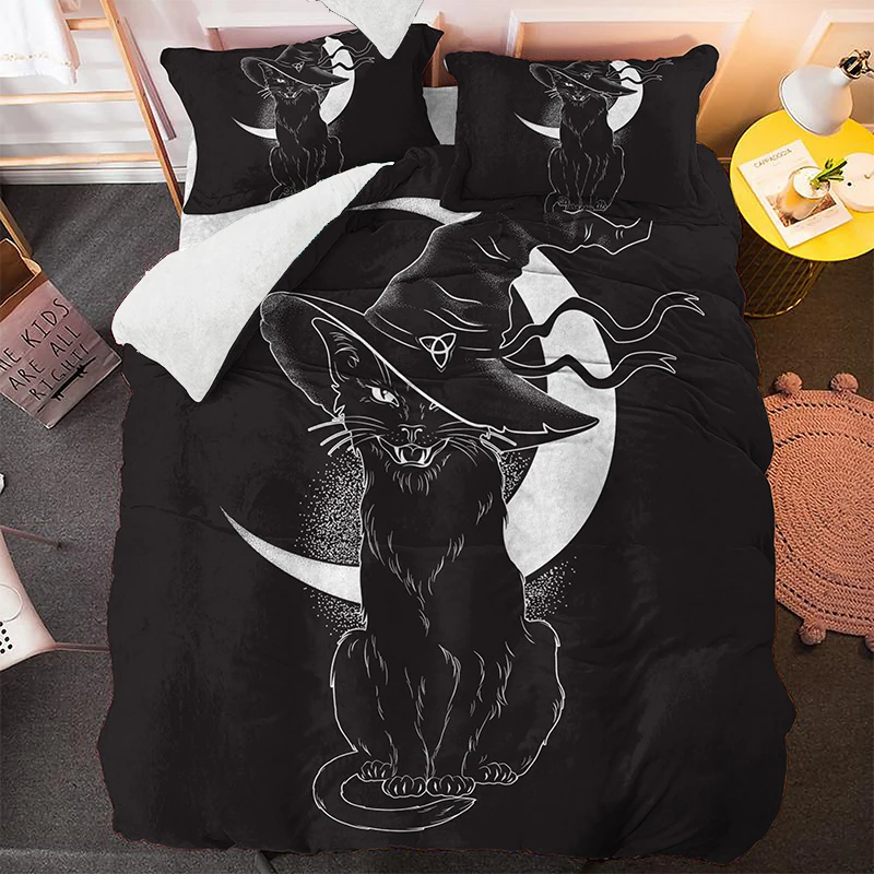 Black Cat Moon Comforter Bedding Set White 3D Print Luxury Queen King Single Duvet Cover Set Home Textile Decor Cartoon Fantasy
Black Cat Moon Comforter Bedding Set White 3D Print Luxury Queen King Single Duvet Cover Set Home Textile Decor Cartoon Fantasy