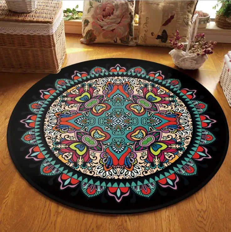Bohemian style psychedelic art printing round non-slip rugs floor mats bedroom living room home decoration
Bohemian style psychedelic art printing round non-slip rugs floor mats bedroom living room home decoration