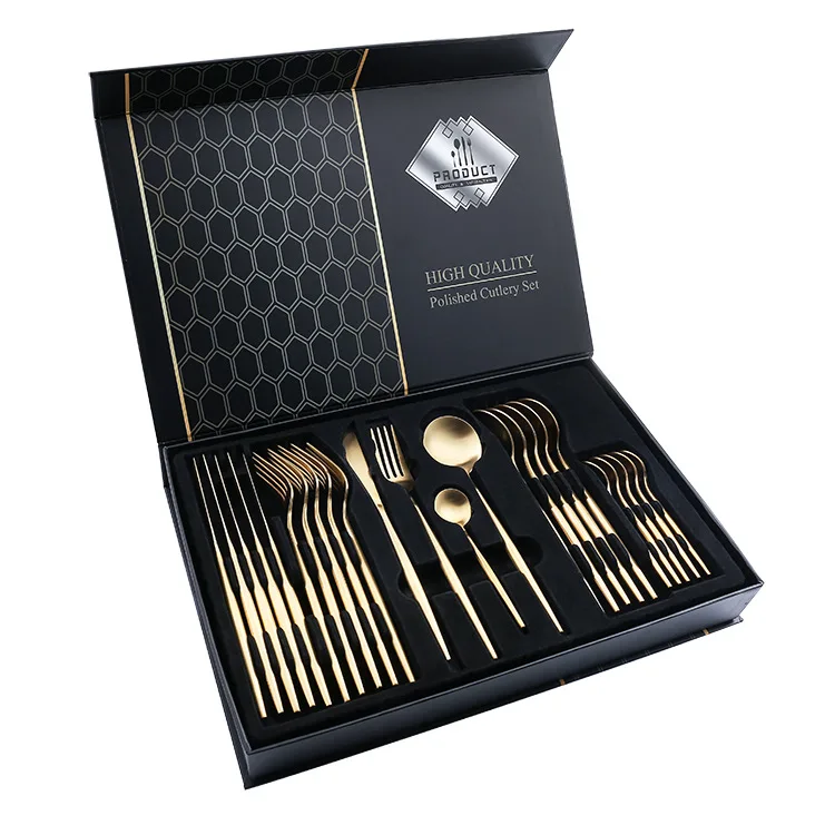 Ins Creative 24-piece Tableware Set Hotel Steak Knives and Forks Stainless Steel Knives Forks Spoons Four Fieces with Craft Gift
Ins Creative 24-piece Tableware Set Hotel Steak Knives and Forks Stainless Steel Knives Forks Spoons Four Fieces with Craft Gift