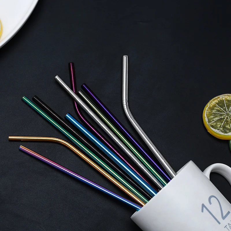 Rainbow Color Reusable Metal Straw Set Stainless Steel Straight Curved Straws Milk Drink Bar Party Accessories With Straw Brush
Rainbow Color Reusable Metal Straw Set Stainless Steel Straight Curved Straws Milk Drink Bar Party Accessories With Straw Brush