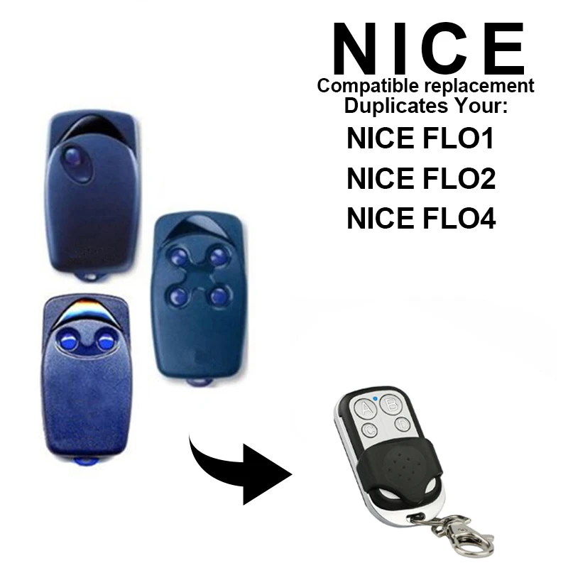 Nice Universal Garage Door Remote Control 433MHz Opener Cloning 4 Key Auto Car Fixed Code Code Gate Remote Control Duplicator
Nice Universal Garage Door Remote Control 433MHz Opener Cloning 4 Key Auto Car Fixed Code Code Gate Remote Control Duplicator