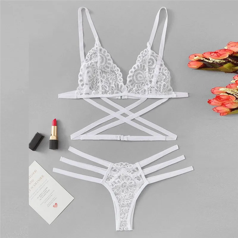 Sexy Hot Lingerie Bra Panties Women Exotic Lace G-string Thong Strap Cross Hollow Out Bikini Bras Underwear for women lingerie
Sexy Hot Lingerie Bra Panties Women Exotic Lace G-string Thong Strap Cross Hollow Out Bikini Bras Underwear for women lingerie