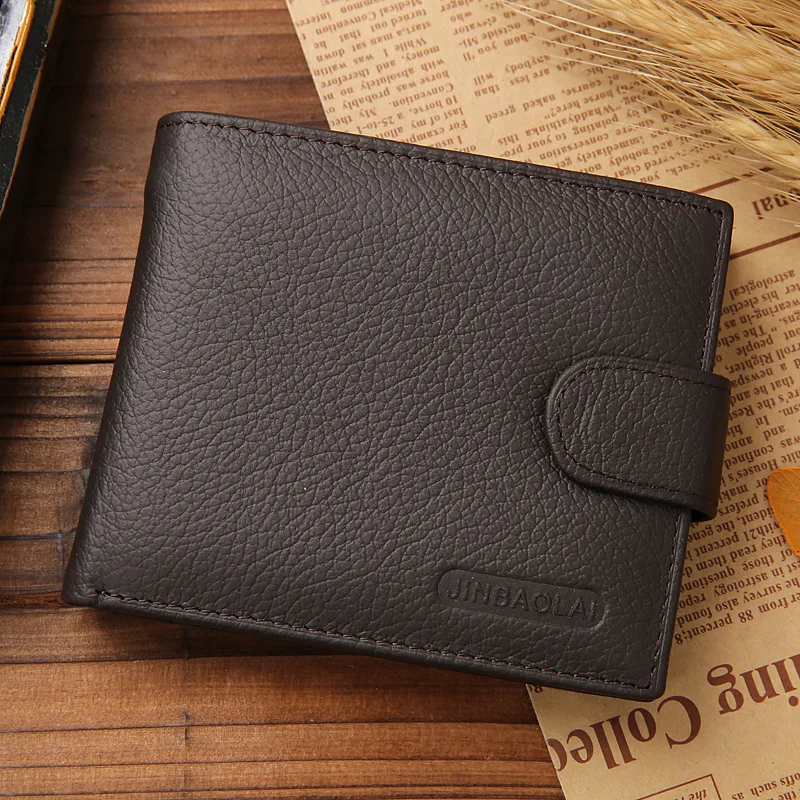 Мужской кошелек из натуральной кожи мужской бумажник с зажимом воловьей