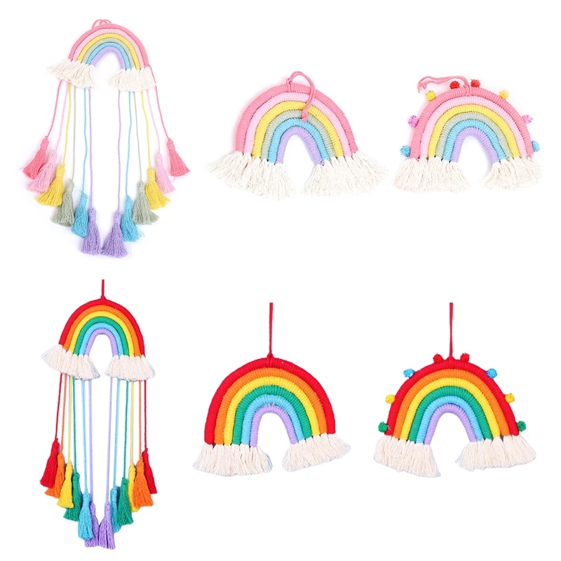 OOTDTY INS Nordic Handmade Woven Macrame Rainbow Tapestry Wall Hanging Pendant Toys Home Nursery Children Girl's Room Decor
OOTDTY INS Nordic Handmade Woven Macrame Rainbow Tapestry Wall Hanging Pendant Toys Home Nursery Children Girl's Room Decor
