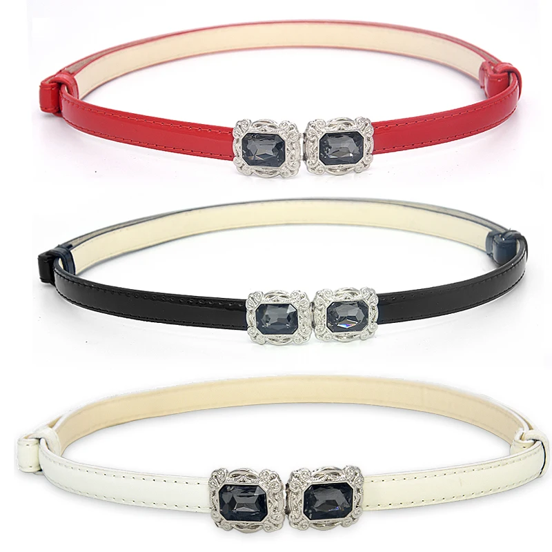 Fashion Belts For Women Skinny Metal Gold Buckle PU Leather Thin Belt Black white red Strap Elastic Waistband for Female Dress
Fashion Belts For Women Skinny Metal Gold Buckle PU Leather Thin Belt Black white red Strap Elastic Waistband for Female Dress