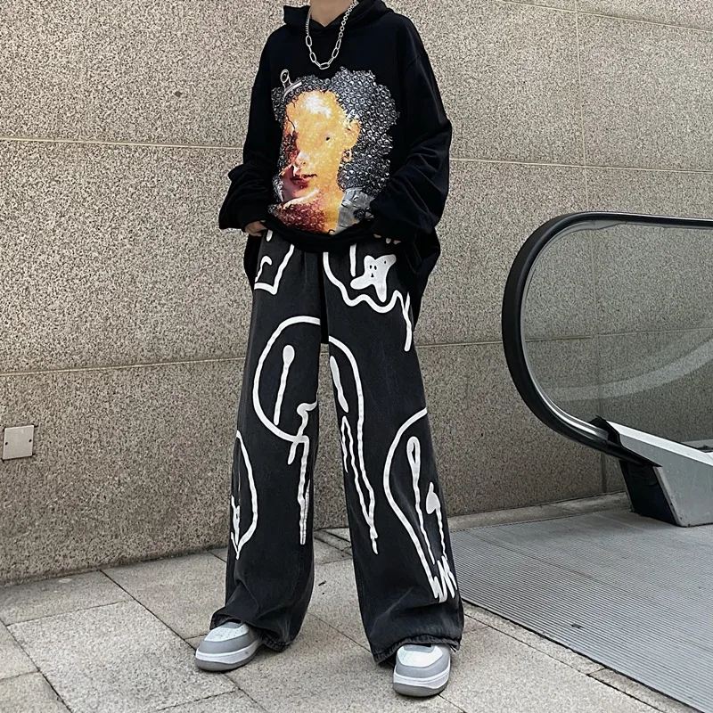 New Spring Fashion Ins Street Hip-hop Printing Wash Jeans Loose Casual Denim Wide Leg Pants Tide Woman Long Trousers
New Spring Fashion Ins Street Hip-hop Printing Wash Jeans Loose Casual Denim Wide Leg Pants Tide Woman Long Trousers