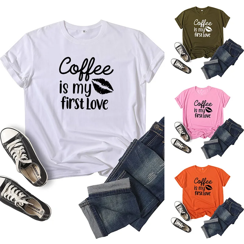 Кофе моя первая и с надписью «любовь» Для женщин футболка короткий рукав с круглым вырезом свободные Для женщин футболка женская футболка т...
Кофе моя первая и с надписью «любовь» Для женщин футболка короткий рукав с круглым вырезом свободные Для женщин футболка женская футболка т...