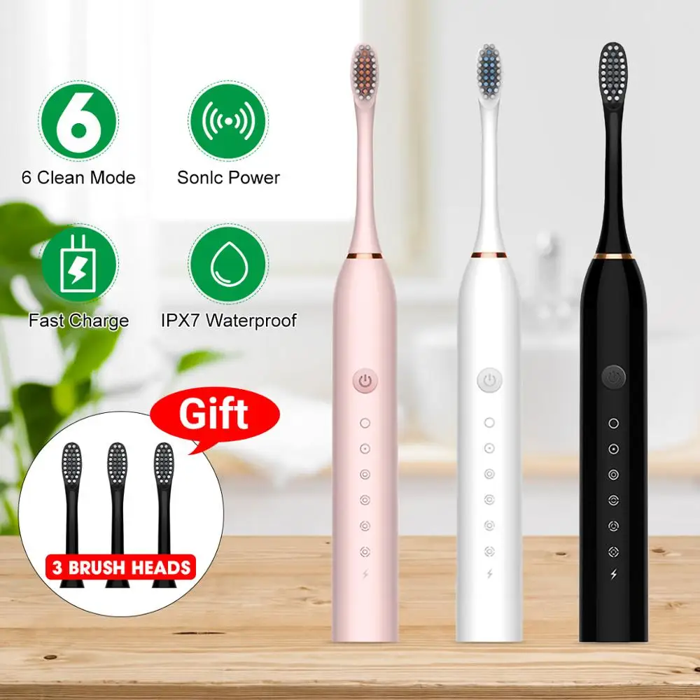 Electric Toothbrush Waterproof Automatic Sonic ToothBrush Rechargeable 6 Models Travel Toothbrush with 4 Brush Heads Gift
Electric Toothbrush Waterproof Automatic Sonic ToothBrush Rechargeable 6 Models Travel Toothbrush with 4 Brush Heads Gift