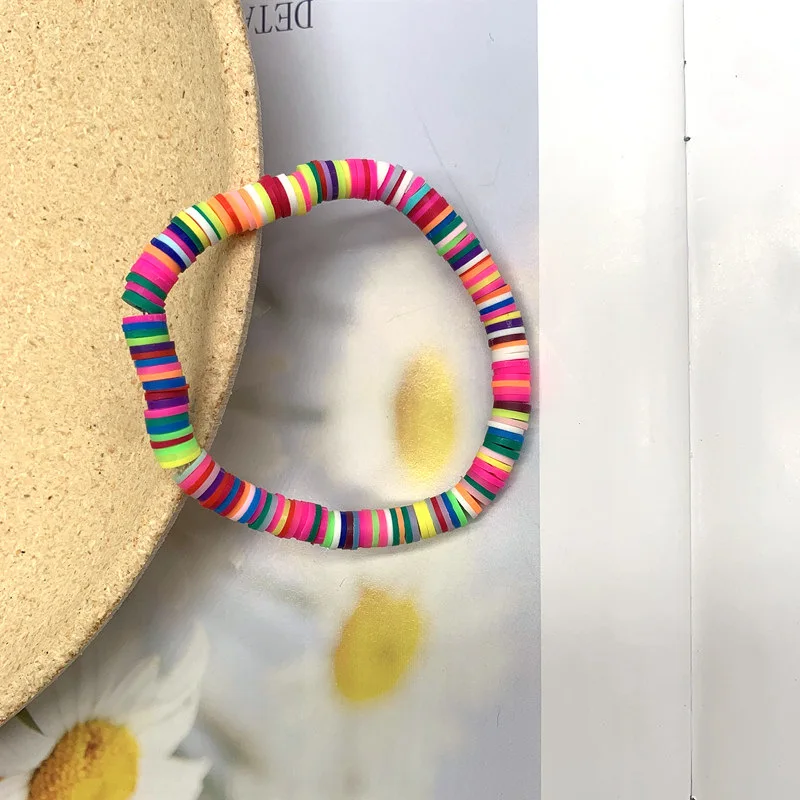 Bohemian Ethnic Style Bracelet Polymer Clay Bracelets Women Handmade Mixed Color Soft Ceramic 6mm Elastic Rope Bracelet
Bohemian Ethnic Style Bracelet Polymer Clay Bracelets Women Handmade Mixed Color Soft Ceramic 6mm Elastic Rope Bracelet