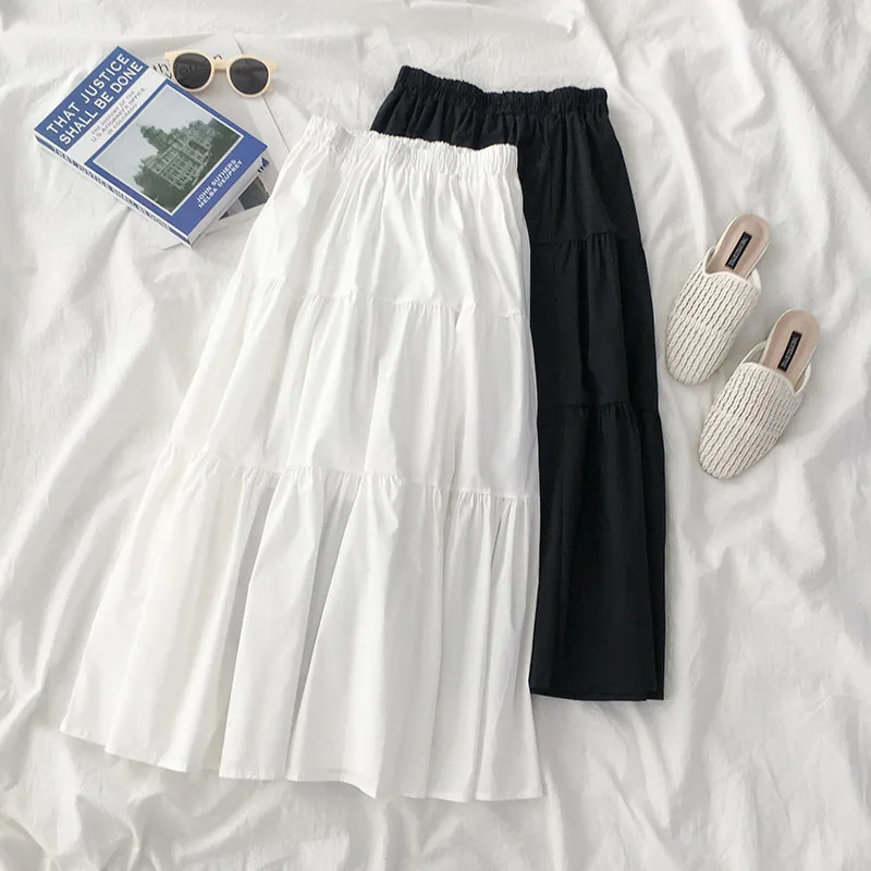 Cotton Patchwork Layered Long Maxi Skirt Women 2021 White Black Japanese Korean Harajuku Simple Casual Loose Elastic Waist Skirt
Cotton Patchwork Layered Long Maxi Skirt Women 2021 White Black Japanese Korean Harajuku Simple Casual Loose Elastic Waist Skirt