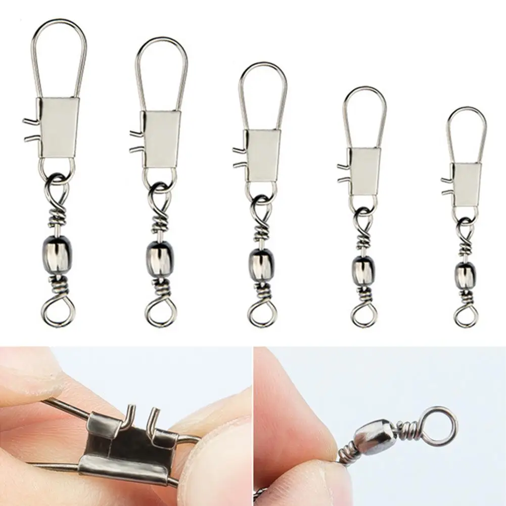 10Pcs Fishing Ball Bearing Rolling Swivel Solid Rings with Interlock Snap Tackle Connectors Boat Hook Goods For Fishing Tools 
10Pcs Fishing Ball Bearing Rolling Swivel Solid Rings with Interlock Snap Tackle Connectors Boat Hook Goods For Fishing Tools