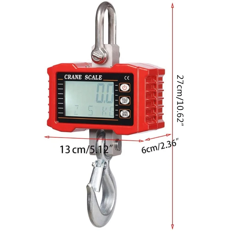 1000KG/2000lb Digital Hanging Scale with Aluminum Die-casting Case,Heavy Duty Crane Scale with Hooks for Industrial
1000KG/2000lb Digital Hanging Scale with Aluminum Die-casting Case,Heavy Duty Crane Scale with Hooks for Industrial