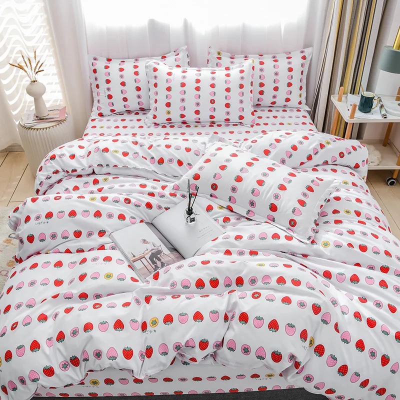 3IN1 4IN1 Bedding Set Strawberry Fashion 20 Printed Pattern Duver Cover Bedsheet Twin Full Queen King Size Quilt Cover Bed Cover
3IN1 4IN1 Bedding Set Strawberry Fashion 20 Printed Pattern Duver Cover Bedsheet Twin Full Queen King Size Quilt Cover Bed Cover