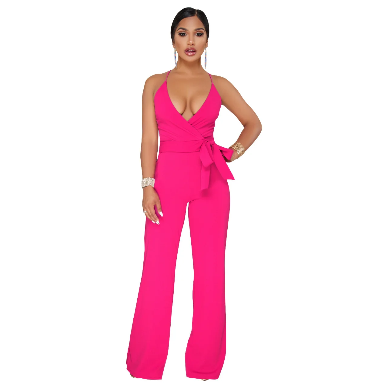 25M731 Summer Women Casual Jumpsuit Solid V-neck Spaghetti Strap Lace Up Playsuit Rompers Plus Size
25M731 Summer Women Casual Jumpsuit Solid V-neck Spaghetti Strap Lace Up Playsuit Rompers Plus Size