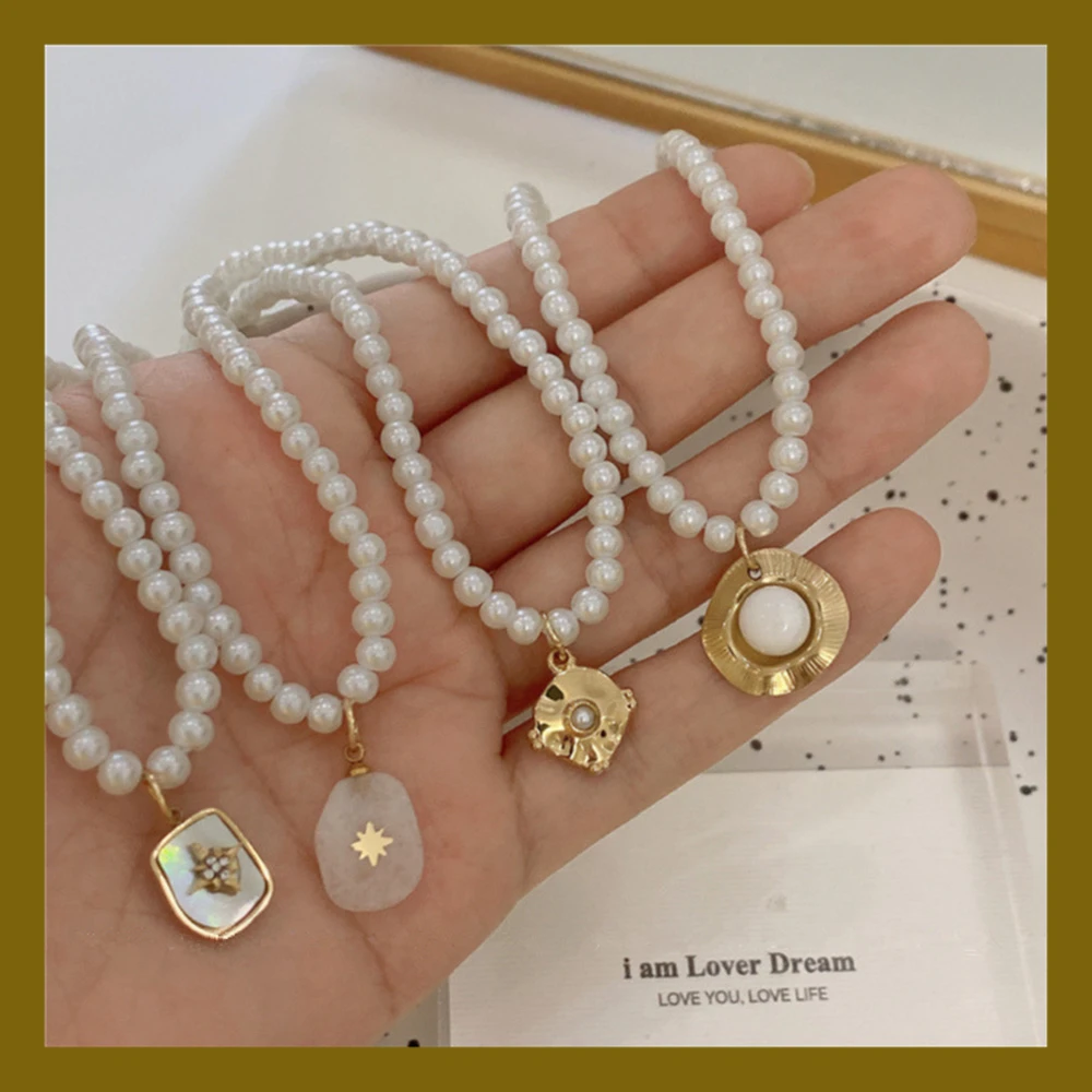 2021 New Korean Pearl Necklace Vintage Gold Color Geometric Irregular Shell Star Pendant Necklace for Women Jewelry
2021 New Korean Pearl Necklace Vintage Gold Color Geometric Irregular Shell Star Pendant Necklace for Women Jewelry